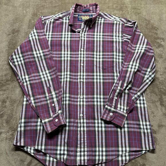 Vintage Chaps Ralph Lauren Plaid Button Down Shirt Men’s Large - Picture 1 of 6